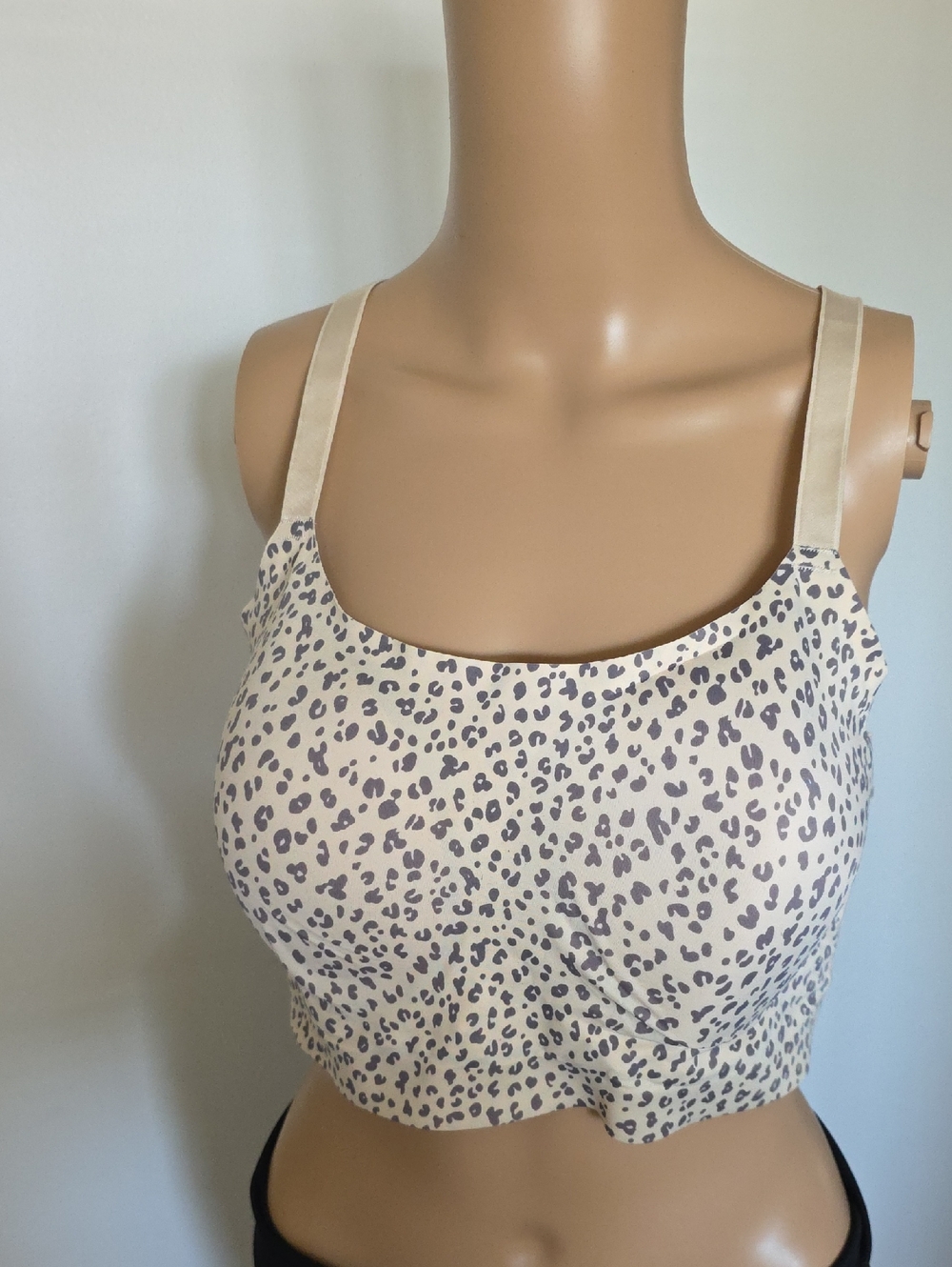 Soma Leopard Print Crop Tank Top in Cream and Taupe
